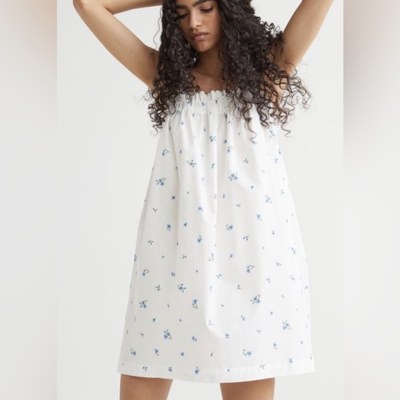 H&M Dresses & Skirts - H&M White and Blue Chemise Intimates